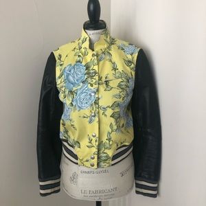 rag & bone Floral and Leather Bomber Jacket